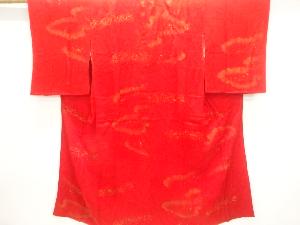 アンティーク　紋錦紗金砂子花薬玉模様織出し長襦袢